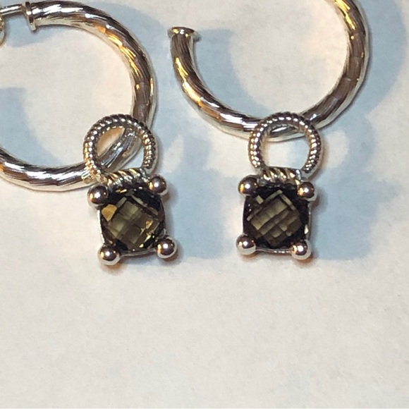 Judith Ripka Smoky Quartz Compose Eaarings - Picture 5 of 7